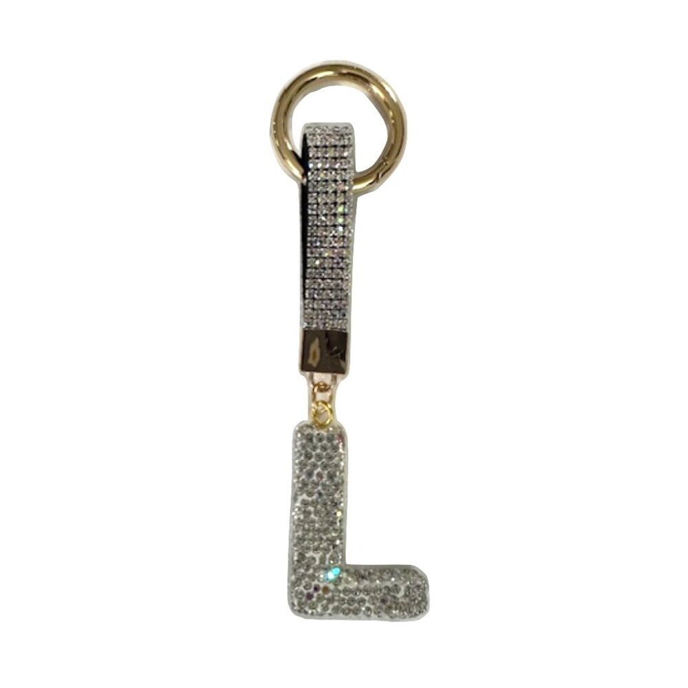 Mini Rhinestone Initial L Keychain